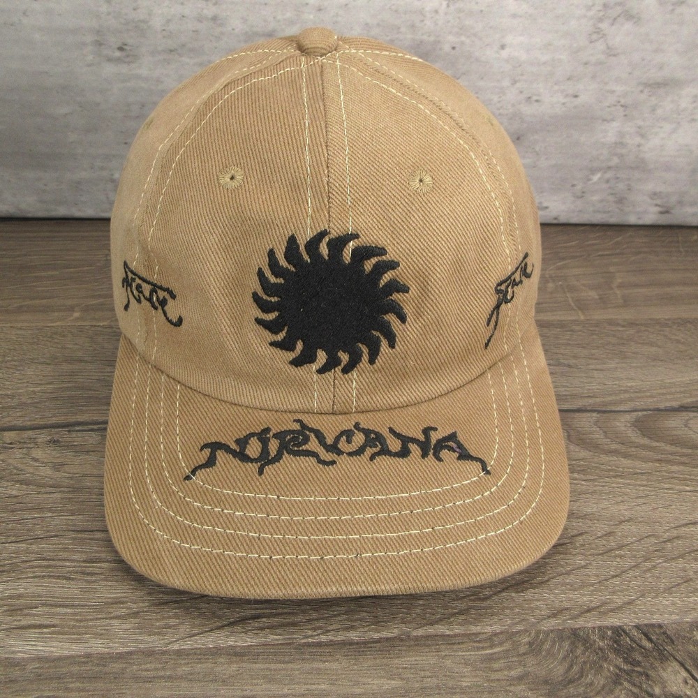 Sungazer Nirvana Hat Cap Strap Back Mens One Size Beige Sun Logo Rock Band